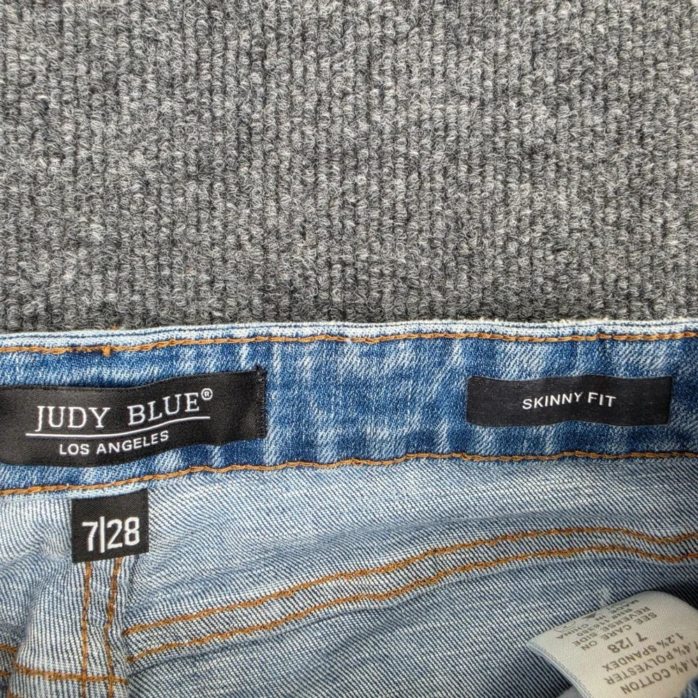 Judy Blue Skinny Fit Jeans Women's 7/ 28 High Rise Acid Wash Stretch Denim Blue